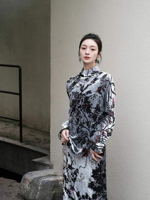 盛唐牡丹 | 丝绒小鸟配鸵鸟毛半裙（鸵鸟毛可拆卸） 商品图0