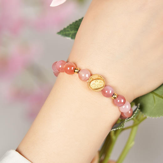 大英博物馆 盖亚·安德森猫和她的朋友们系列 蜜桃系盐源玛瑙 手链 送朋友 送闺蜜 节庆礼物 生日礼物 商品图1