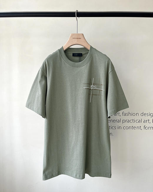 7折  限时 杰尼亚家 男士 休闲线条logoT恤 3色 AH2303 商品图3