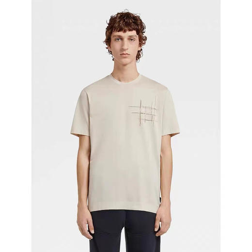 7折  限时 杰尼亚家 男士 休闲线条logoT恤 3色 AH2303 商品图1