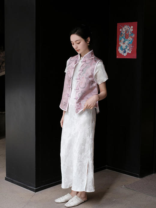 盛唐牡丹 |闲云野鹤宋锦对襟马甲 商品图7