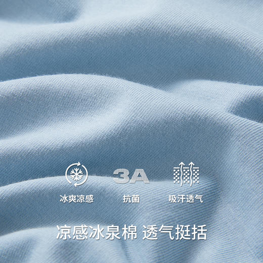 Threegun三枪 【冰泉棉】圆领短袖长裤男士家居套睡衣家居服-82307D021 商品图8
