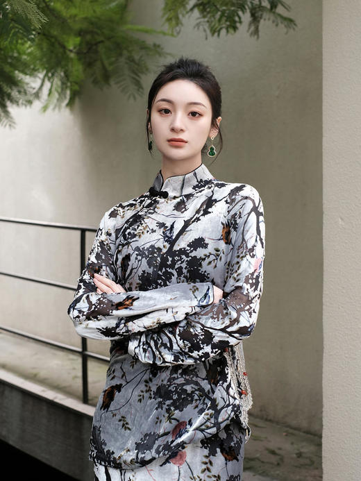 盛唐牡丹 | 丝绒小鸟配鸵鸟毛半裙（鸵鸟毛可拆卸） 商品图6