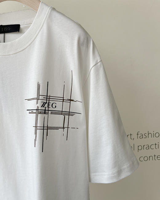 7折  限时 杰尼亚家 男士 休闲线条logoT恤 3色 AH2303 商品图5