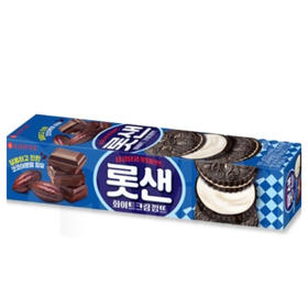 韩国进口乐天巧克力奶油味夹心饼干105g/盒
