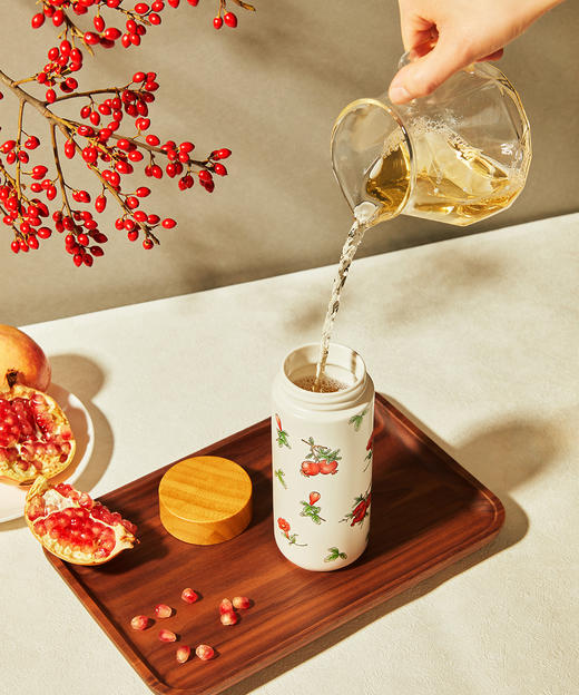 石榴花开随身杯双层330ml 商品图2