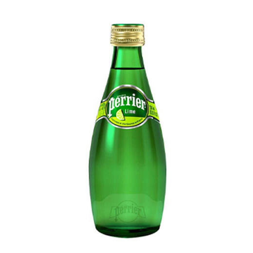 巴黎水天然矿泉水气泡水玻璃瓶青柠味330ml/瓶 商品图0