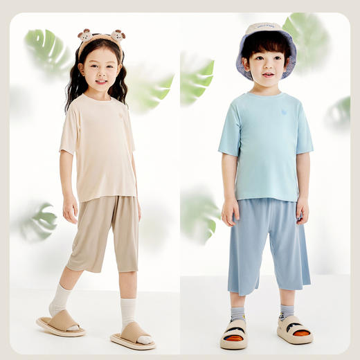 【植物芯天丝™】迷你巴拉男女童儿童短袖套装柔顺透气家居服 商品图2