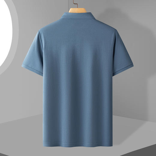 【含桑蚕丝】罗蒙男士刺绣口袋polo衫男短袖男夏季冰丝t恤男士短袖 商品图4