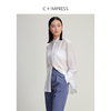 西嘉C+IMPRESS/西嘉醋酸桑蚕丝复古白色衬衫长袖翻领塔克褶半透视上衣CS2401083 商品缩略图1
