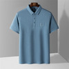 【含桑蚕丝】罗蒙男士珠片绣花polo衫男短袖夏季运动t恤男短袖t恤男 商品缩略图3