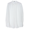 西嘉C+IMPRESS/西嘉醋酸桑蚕丝复古白色衬衫长袖翻领塔克褶半透视上衣CS2401083 商品缩略图4