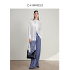 西嘉C+IMPRESS/西嘉醋酸桑蚕丝复古白色衬衫长袖翻领塔克褶半透视上衣CS2401083 商品缩略图2