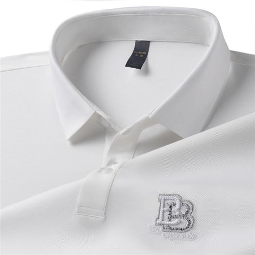 【含桑蚕丝】罗蒙男士珠片绣花polo衫男短袖夏季运动t恤男短袖t恤男 商品图9