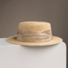 疯帽子CP092天然拉菲草夏季复古平顶草帽简约优雅度假遮阳24新 商品缩略图0