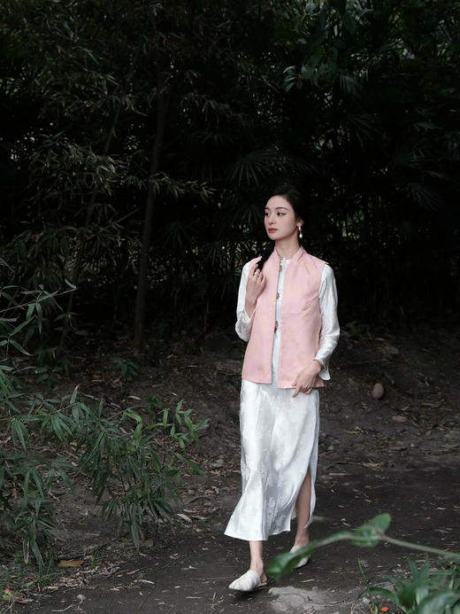 盛唐牡丹 |鹤鹿同春宋锦双面穿马甲 商品图12