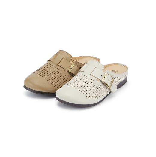 西村名物2024春夏季新款圆头平底奶奶鞋洞洞鞋软皮舒适复古穆勒拖女鞋X24AH10561 商品图0