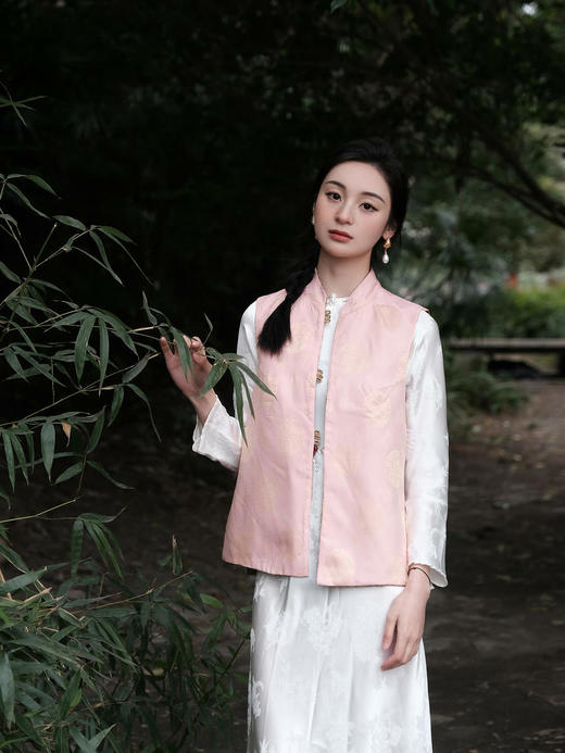 盛唐牡丹 |鹤鹿同春宋锦双面穿马甲 商品图10