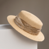 疯帽子CP092天然拉菲草夏季复古平顶草帽简约优雅度假遮阳24新 商品缩略图1