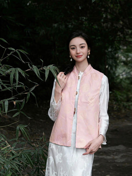 盛唐牡丹 |鹤鹿同春宋锦双面穿马甲 商品图9