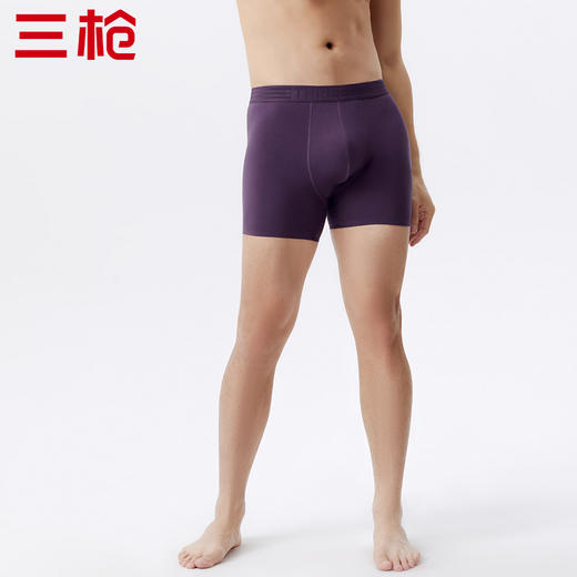 Threegun三枪 【洁柔棉】明根男士无痕大版平角短裤四角内裤（1条装）-50687B031 商品图3