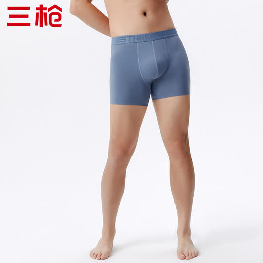 Threegun三枪 【洁柔棉】明根男士无痕大版平角短裤四角内裤（1条装）-50687B031 商品图6