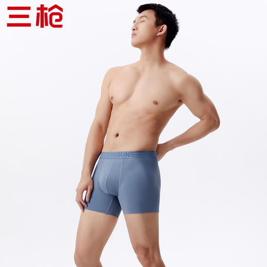 Threegun三枪 【洁柔棉】明根男士无痕大版平角短裤四角内裤（1条装）-50687B031 商品图7