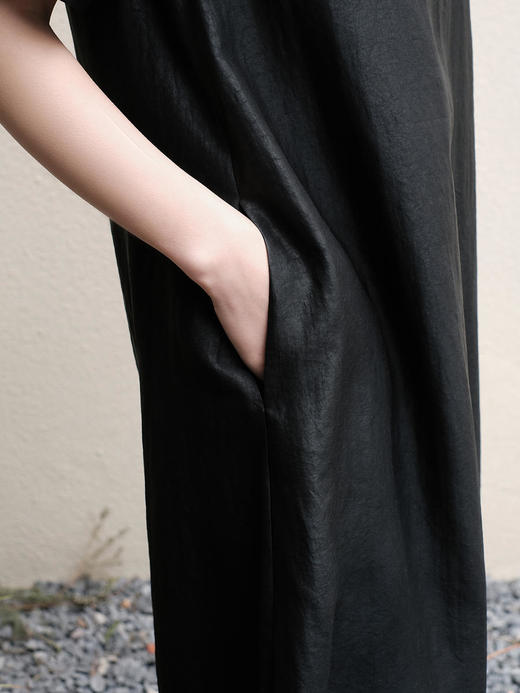 瑕疵| 盛唐牡丹 |龟纹香云纱短袖长裙[特价品](特殊商品不退不换) 商品图1