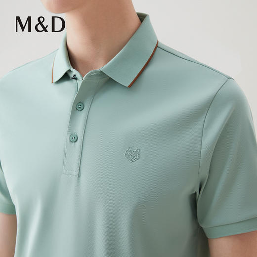 【名盾】翻领短袖T恤，领边撞色设计，时尚显年轻MXBL22626B 商品图2