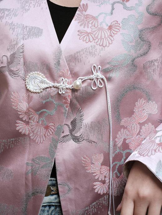 盛唐牡丹 | 宋锦闲云野鹤一粒扣外套 商品图2