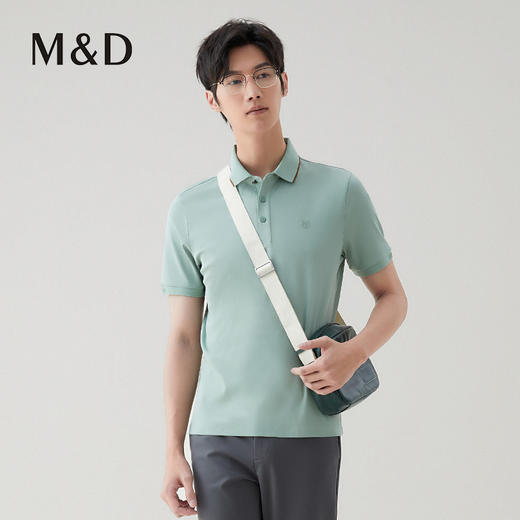 【名盾】翻领短袖T恤，领边撞色设计，时尚显年轻MXBL22626B 商品图1