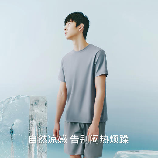 Threegun三枪 【冰泉棉】圆领短袖衫男士T恤-24133A011 商品图2