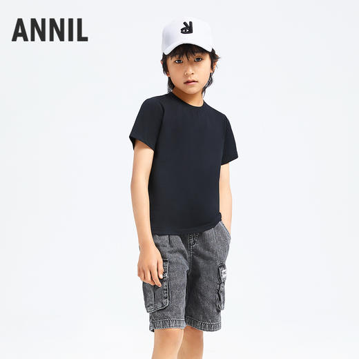男女童简约透气圆领亲子短袖T恤新款安奈儿童装童装小程序专享EM421146 商品图7