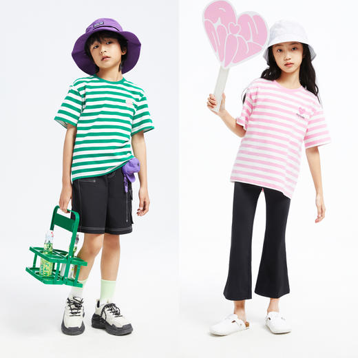 男女童圆领短袖T恤夏新款安奈儿童装EM421117 商品图3