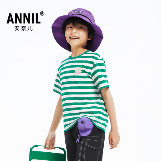 男女童圆领短袖T恤夏新款安奈儿童装EM421117 商品图1