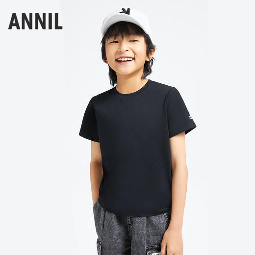 男女童简约透气圆领亲子短袖T恤新款安奈儿童装童装小程序专享EM421146 商品图1