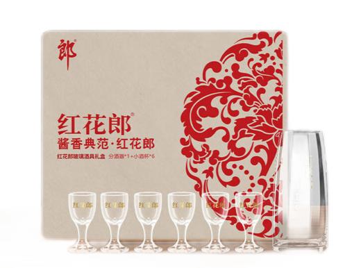 郎酒 红花郎玻璃酒具礼盒（内含1壶6杯） 商品图0