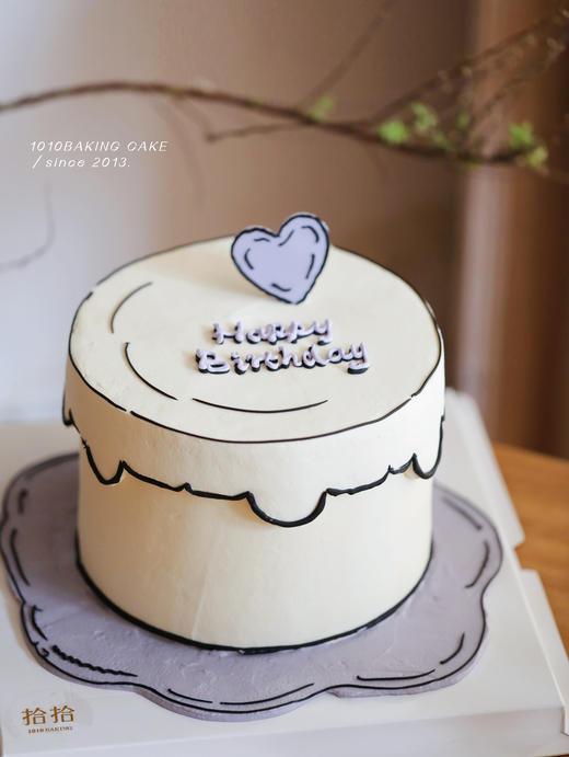 「紫系·二次元漫画风」100%动物奶油（附图6寸加高·提前24小时预订） 商品图2