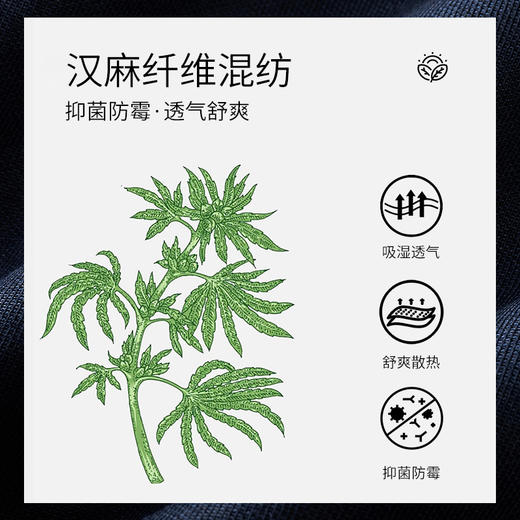 【名盾】汉麻纤维休闲裤，抑菌防霉，透气舒爽MXAL12612D 商品图3