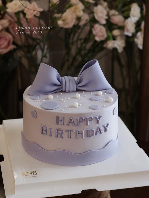 「蝴蝶结·紫色系」翻糖巧克力·100%动物奶油（附图6寸·提前3天预订） 商品图1