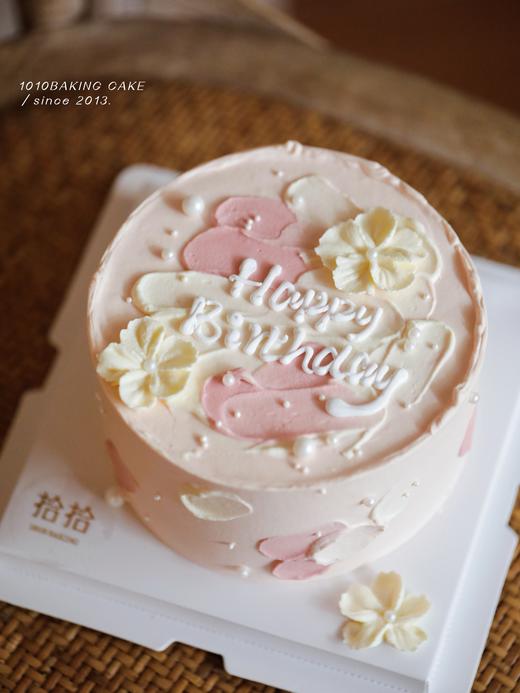 「ins粉白可爱小花」100%动物奶油（附图6寸·提前6小时预订） 商品图1