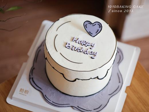 「紫系·二次元漫画风」100%动物奶油（附图6寸加高·提前24小时预订） 商品图3