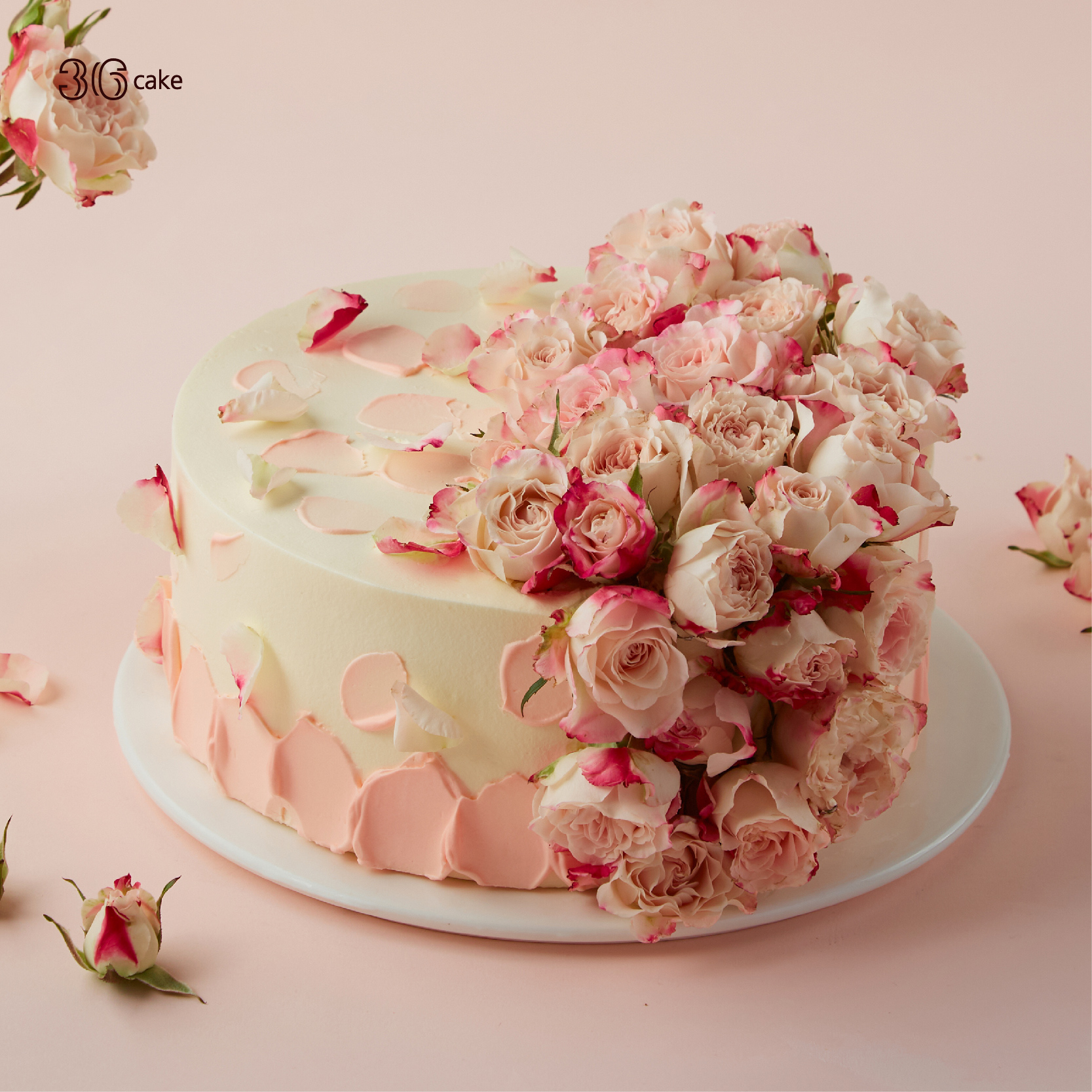玫瑰瀑布蛋糕 | 36CAKE