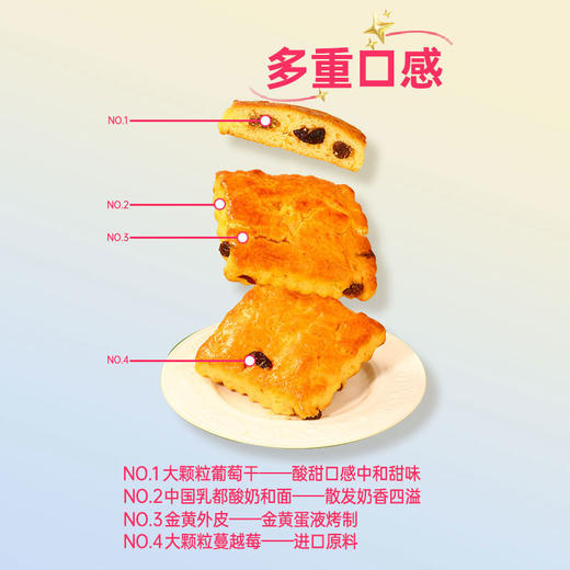 【店长推荐】海鹏伴手礼纯酸奶和面蔓越莓酸奶饼400g 商品图8