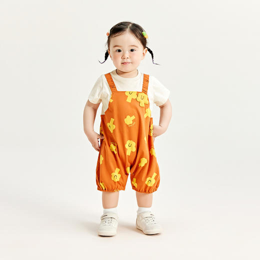 【纯棉萌趣婴儿连体衣】迷你巴拉男女童宝宝背带假两件爬服夏 商品图2