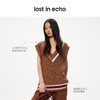 [福利价]lost in echo秋冬季美拉德复古撞色线条V领宽松针织背心毛衫马甲 商品缩略图4