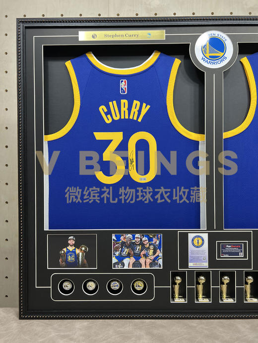 收藏系列 水花兄弟 22年总冠军双装裱 亲笔签名球衣 商品图2