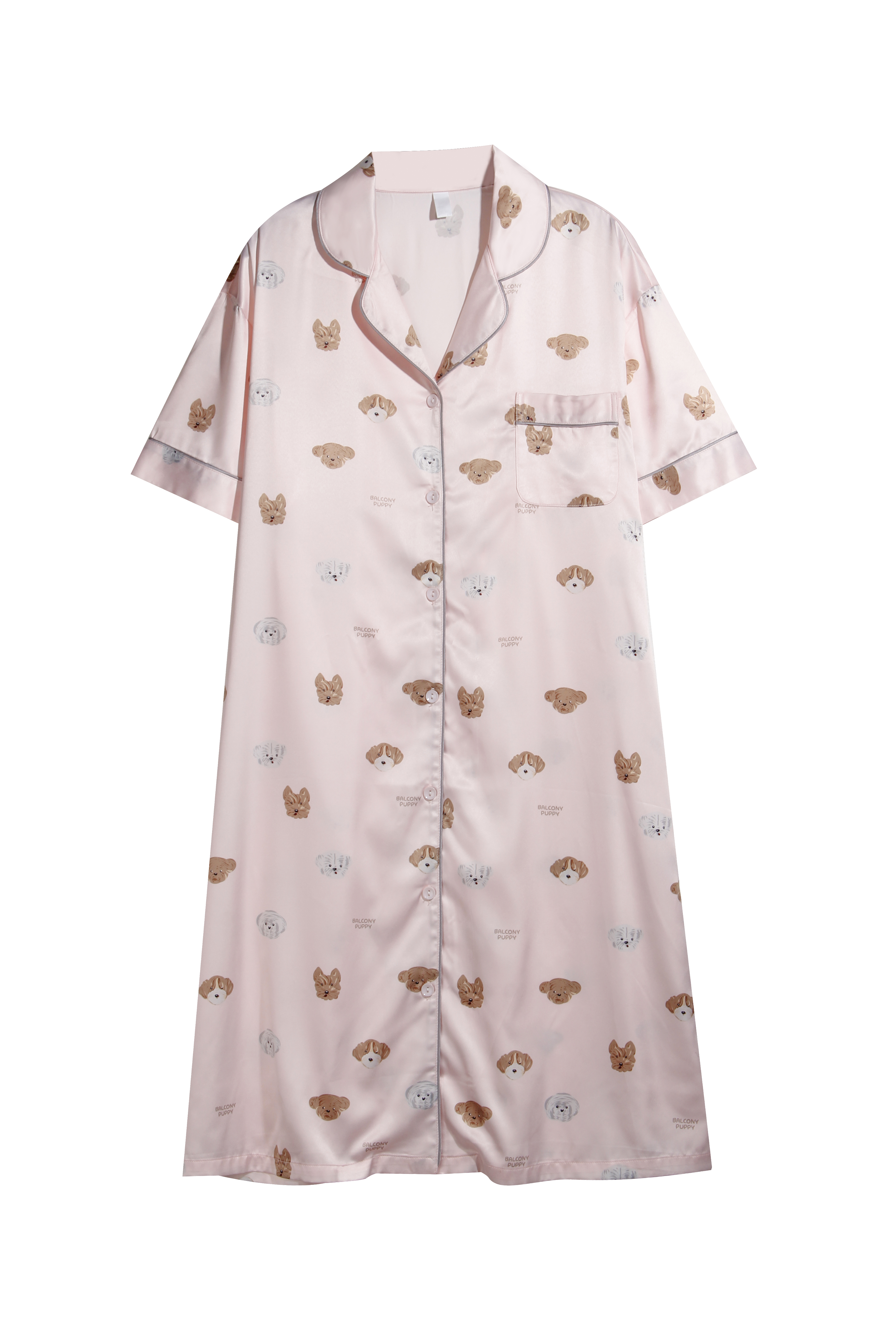 【39元限时秒杀】【秀黛】女趣味印花丝质短袖裙女士夏季睡裙H2551085T【门店同款】