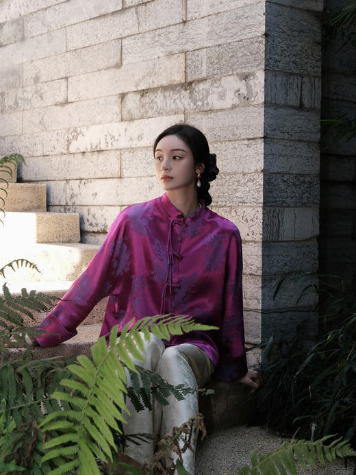瑕疵|盛唐婧 |桑蚕丝火凤凰紫外套 商品图10