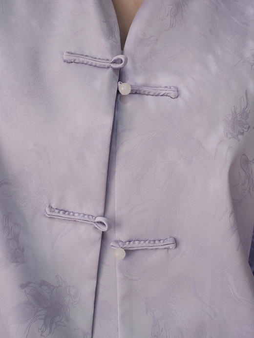 盛唐婧 |金鱼提花一字扣外套-紫色 商品图9